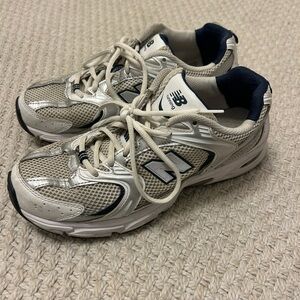 New Balance Silver and Navy Running Shoes